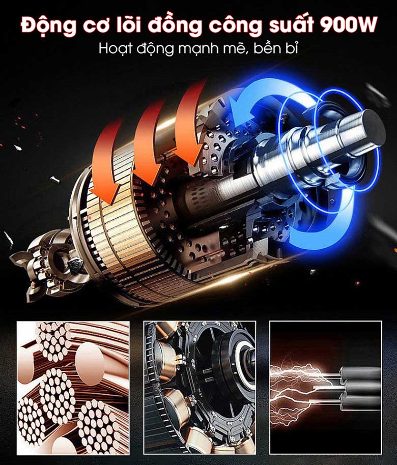 Động cơ mạnh mẽ, có quạt tản nhiệt Động cơ mạnh mẽ, có quạt tản nhiệt