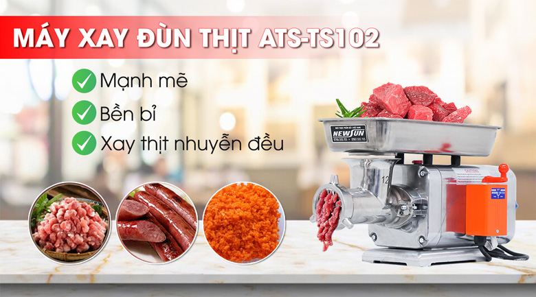 Máy xay thịt công nghiệp ATS TS102 năng suất 90-120kg/h Máy xay thịt công nghiệp ATS TS102 năng suất 90-120kg/h