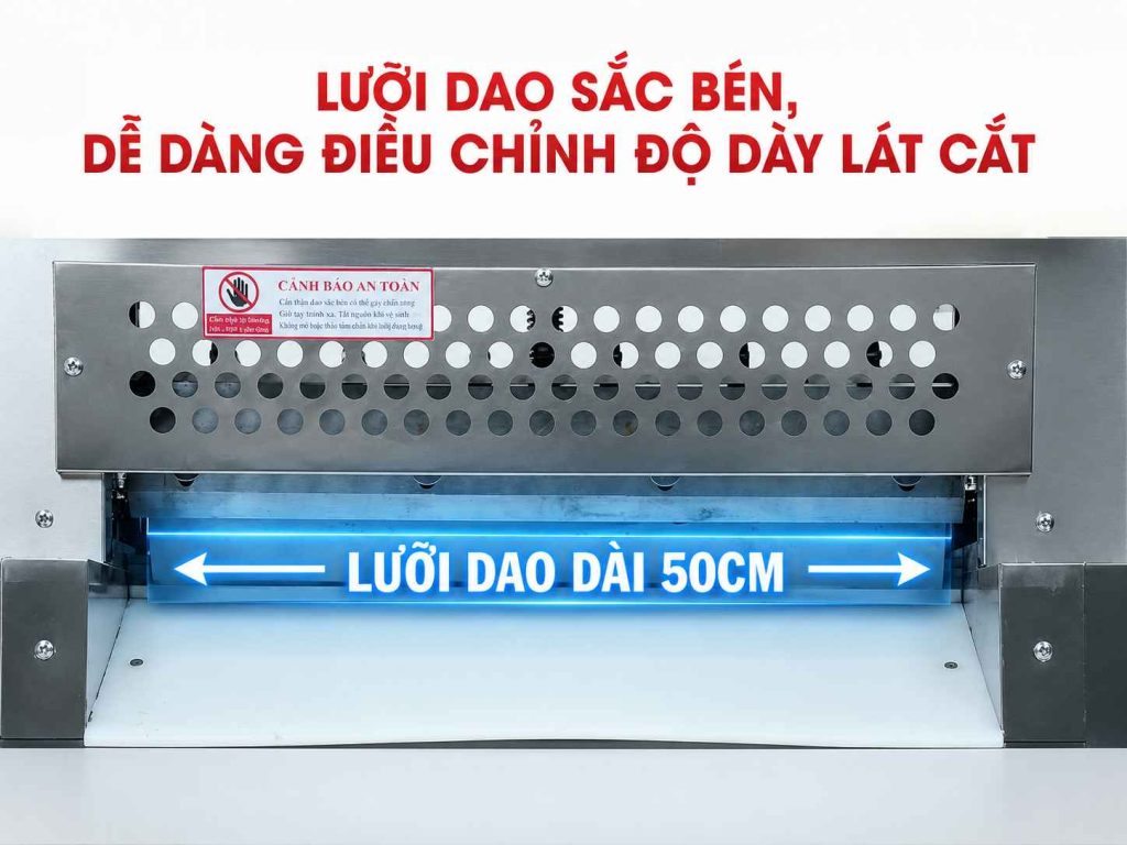 Lưỡi dao sắc bén giúp điều chỉnh độ dày lát cắt dễ dàng