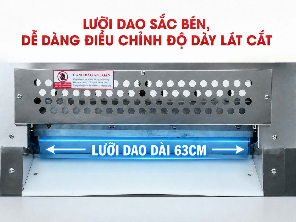 Lưỡi dao sắc bén, linh hoạt điều chỉnh độ dày lát cắt